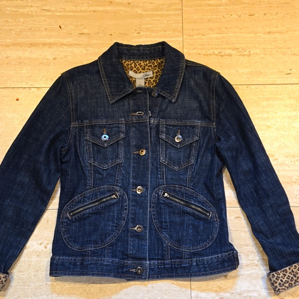Chico's Platinum Stylish Denim Blue Jean Jacket